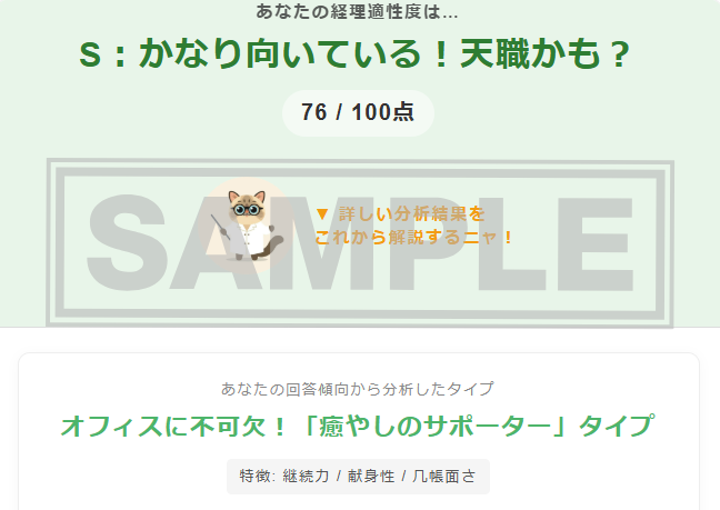 経理適性診断結果サンプル画像
