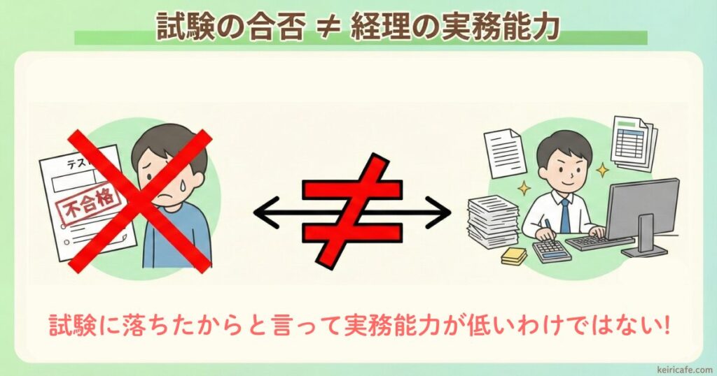 試験の合否≠経理の実務能力